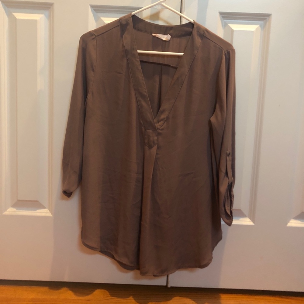 Lush Henley High Low Blouse
